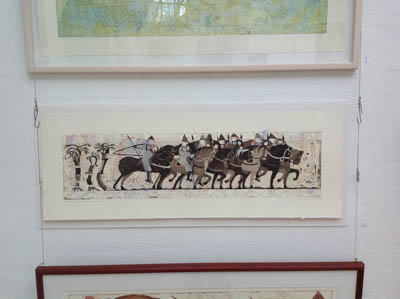 Normans on horseback, mixed media